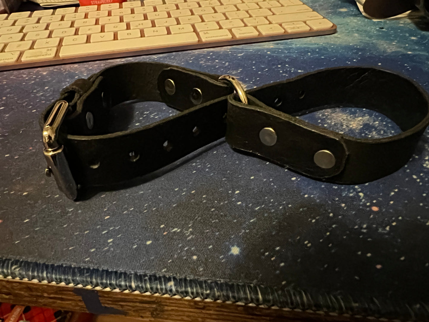 Black Bison leather restraint cuffs