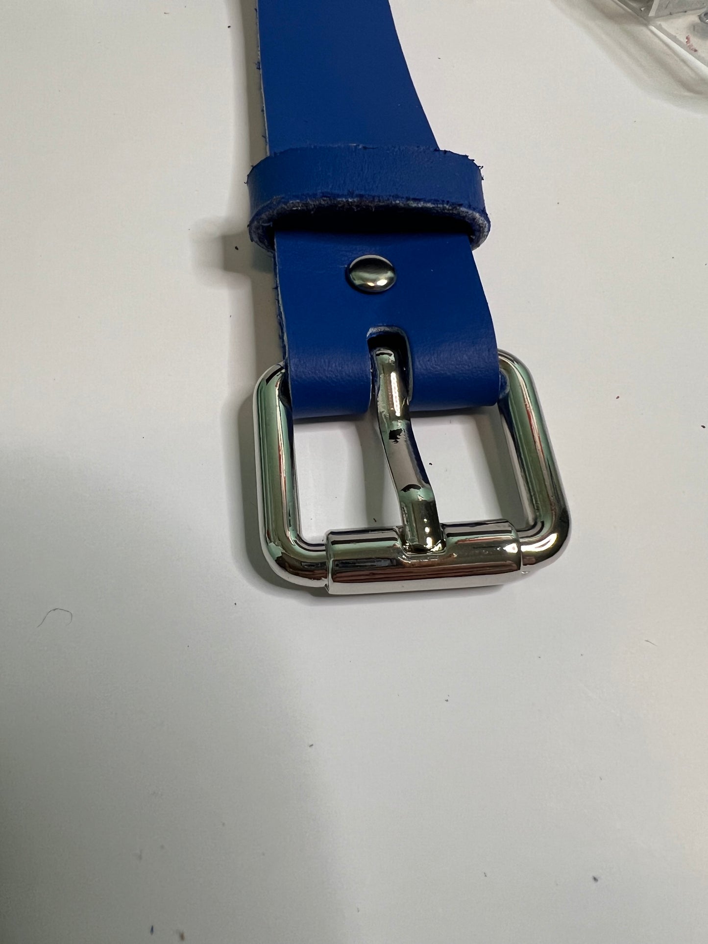 Blue leather bracelet