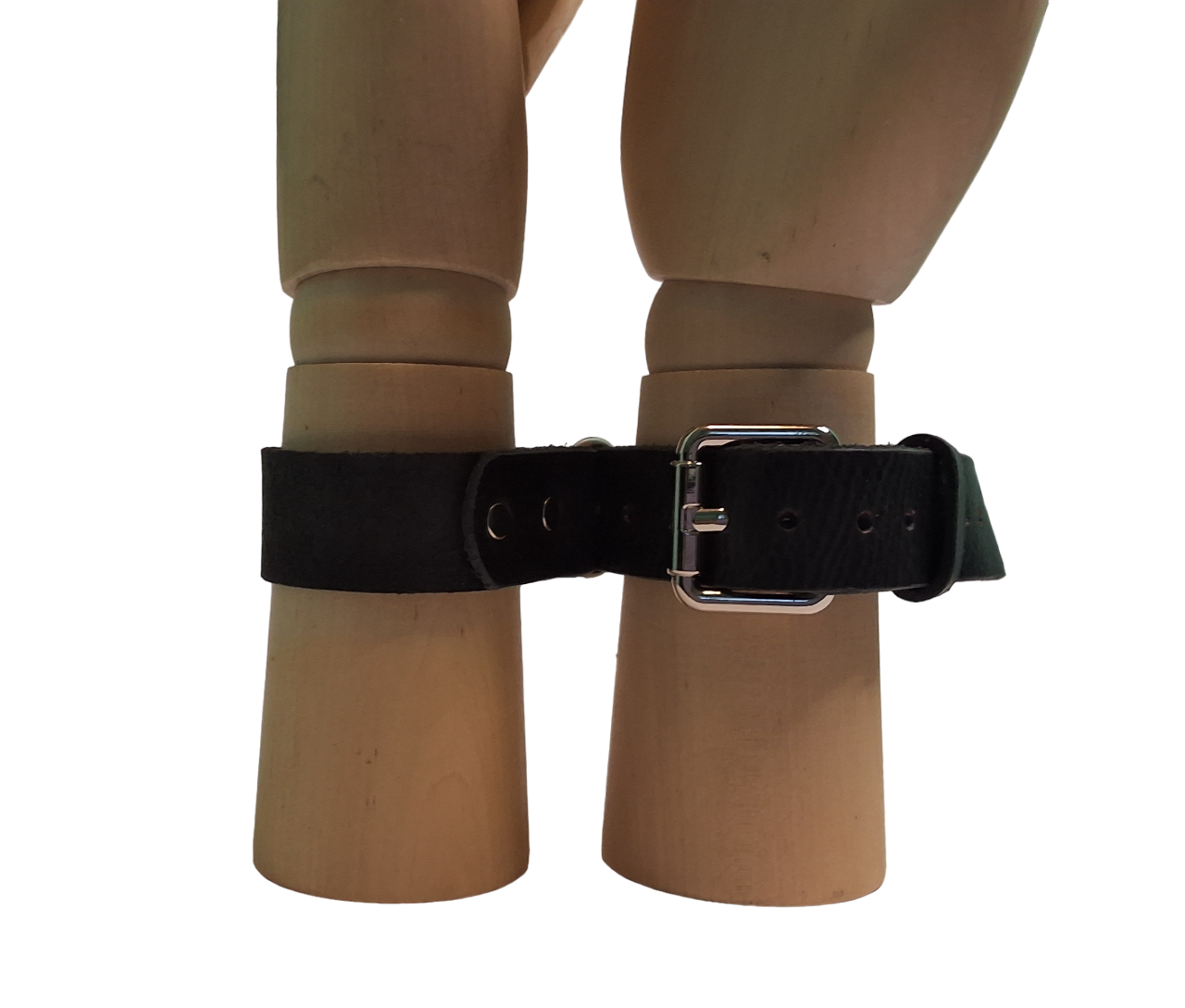 Bondage bracelet discreet leather restraint cuff. 1" wide, 20" long