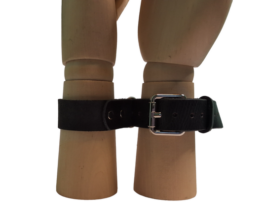 Bondage bracelet discreet leather restraint cuff. 1" wide, 18" long