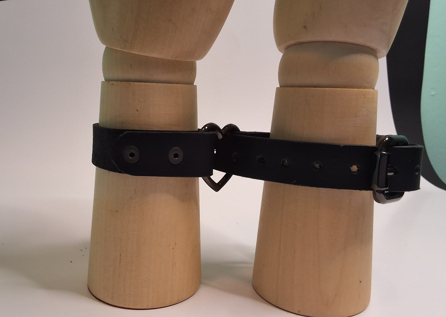 Bondage bracelet discreet leather restraint cuff. 3/4" wide, 20" long