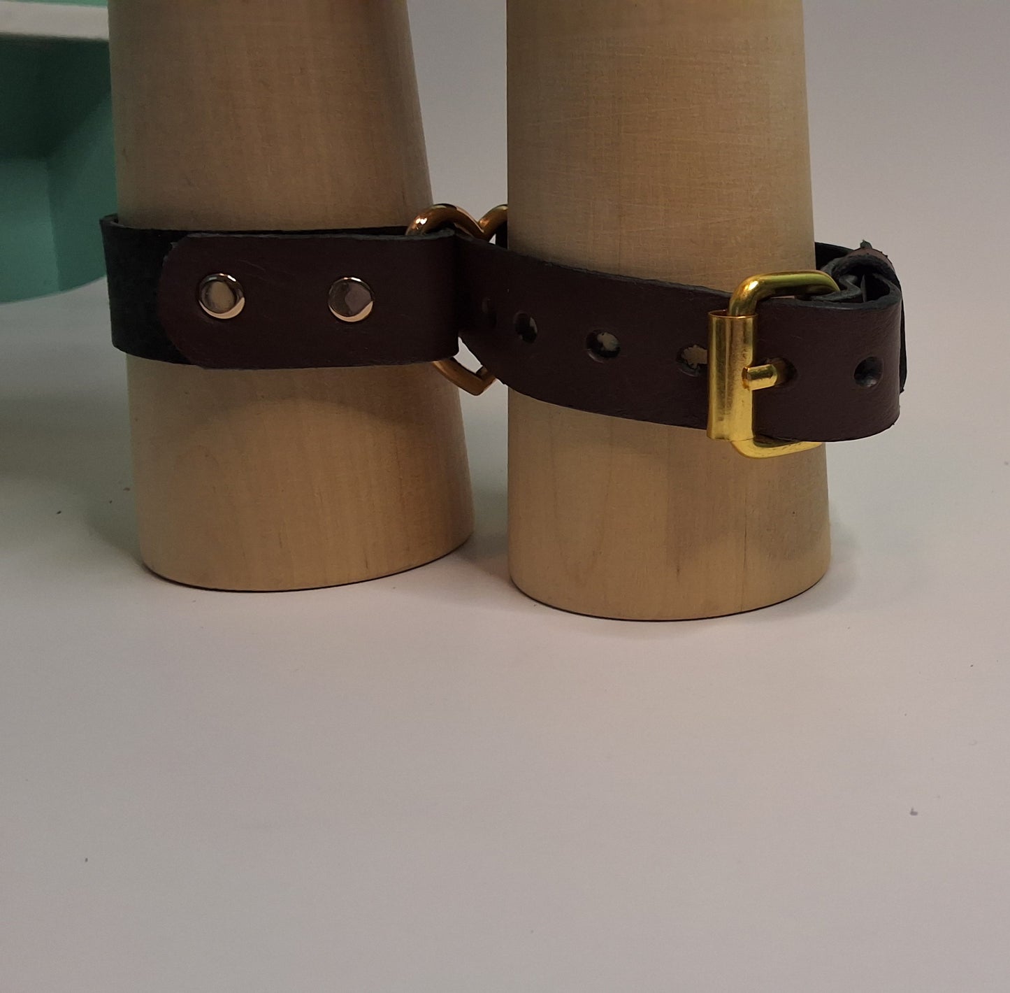 Bondage bracelet discreet leather restraint cuff. 3/4" wide, 20" long