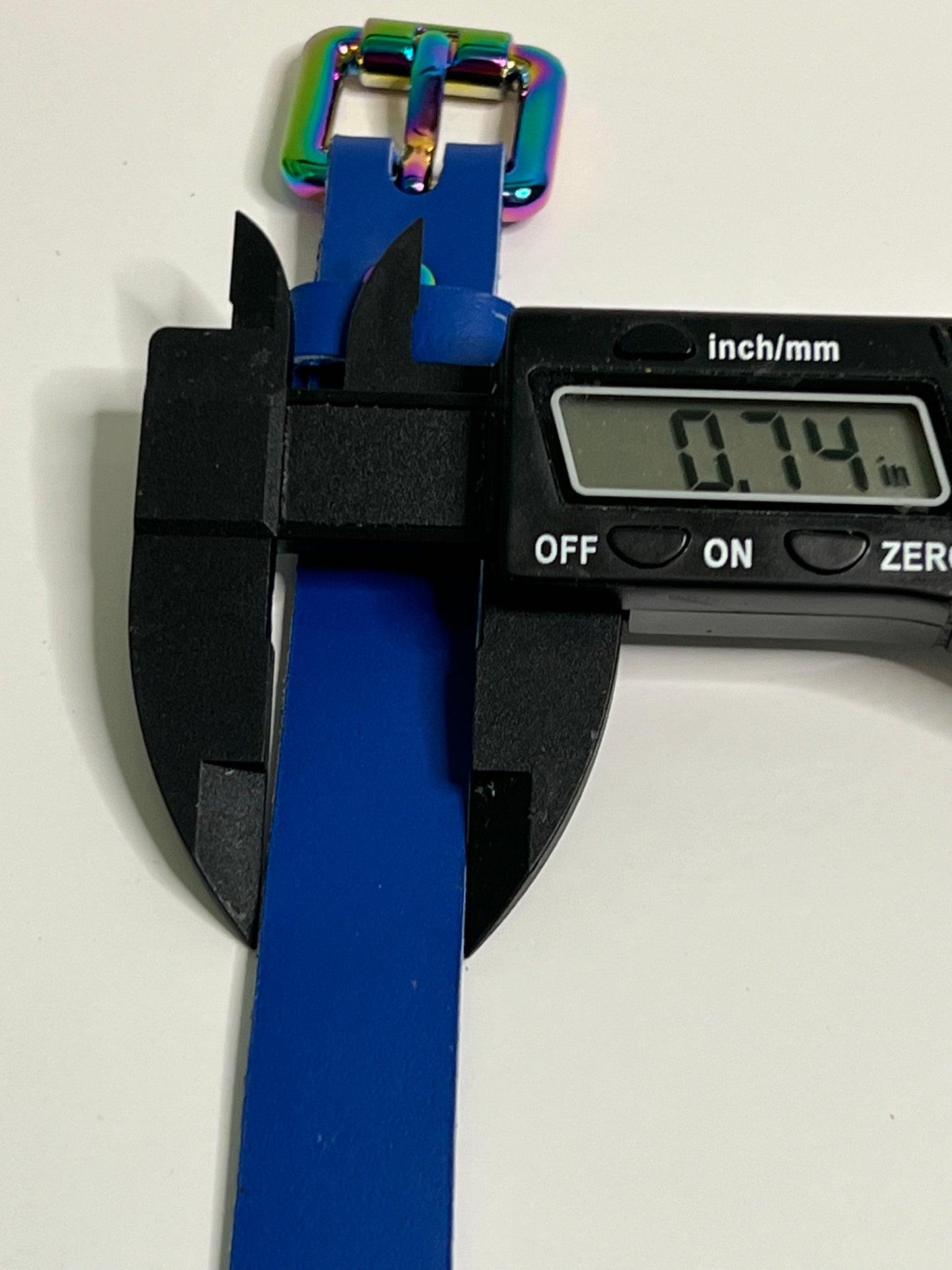 Blue leather bracelet