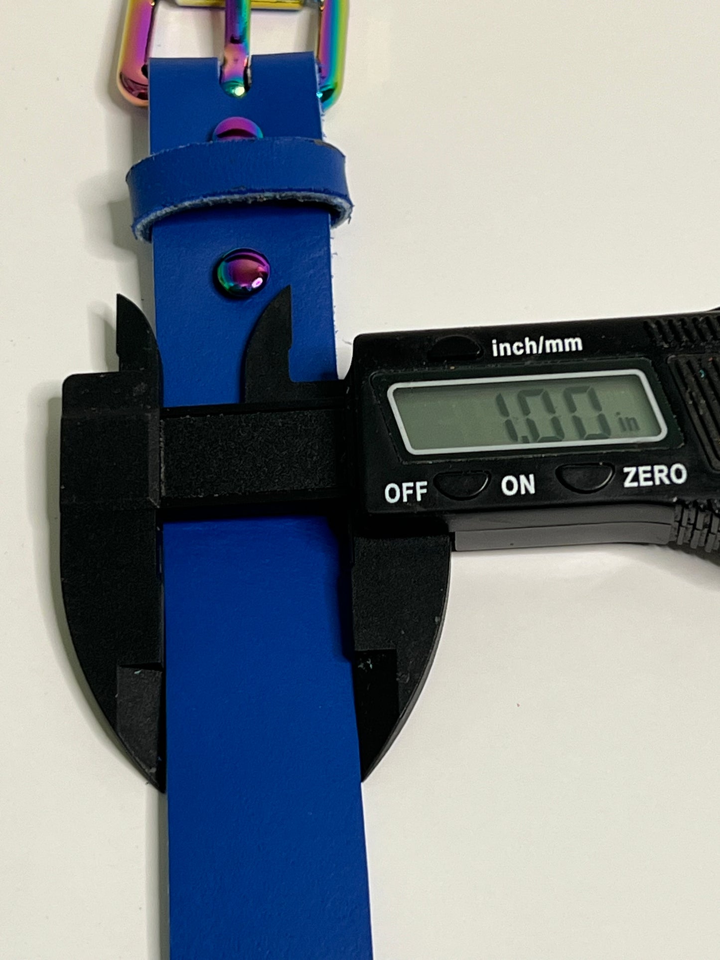 Blue leather bracelet