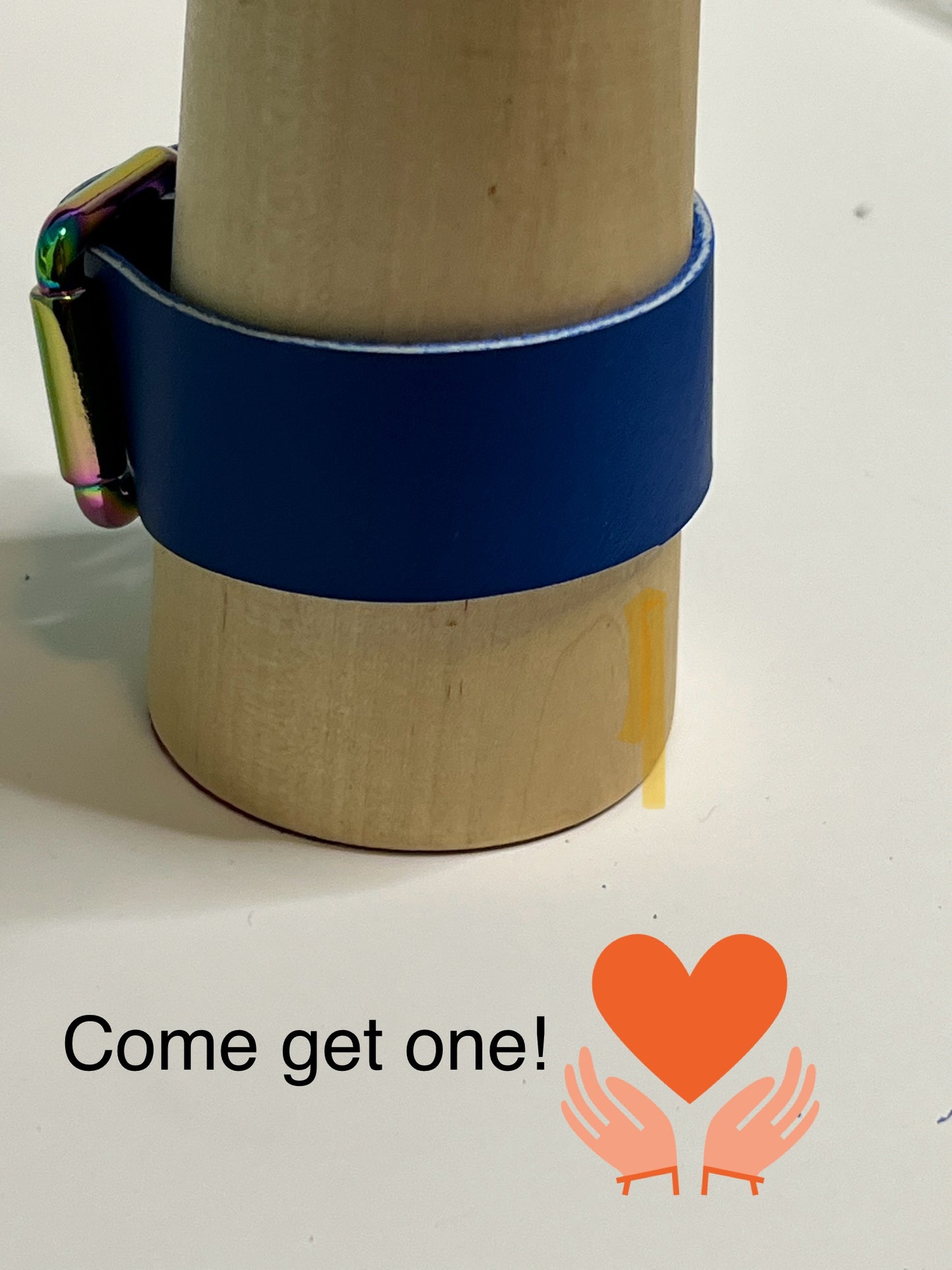 Blue leather bracelet